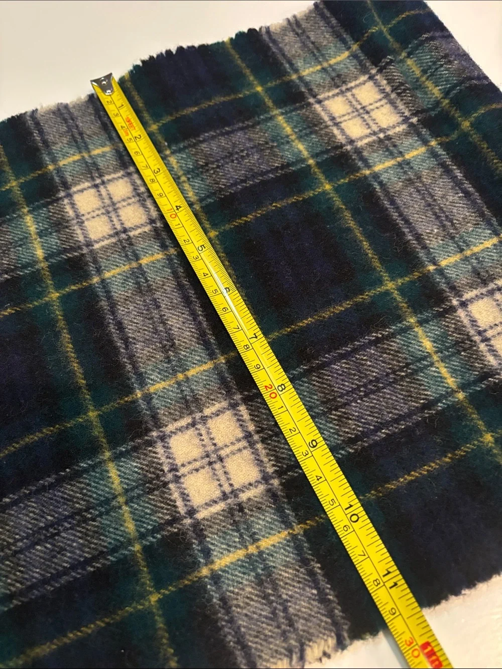 Polo by Ralph Lauren Green, Navy & Cream Plaid Wool Scarf
